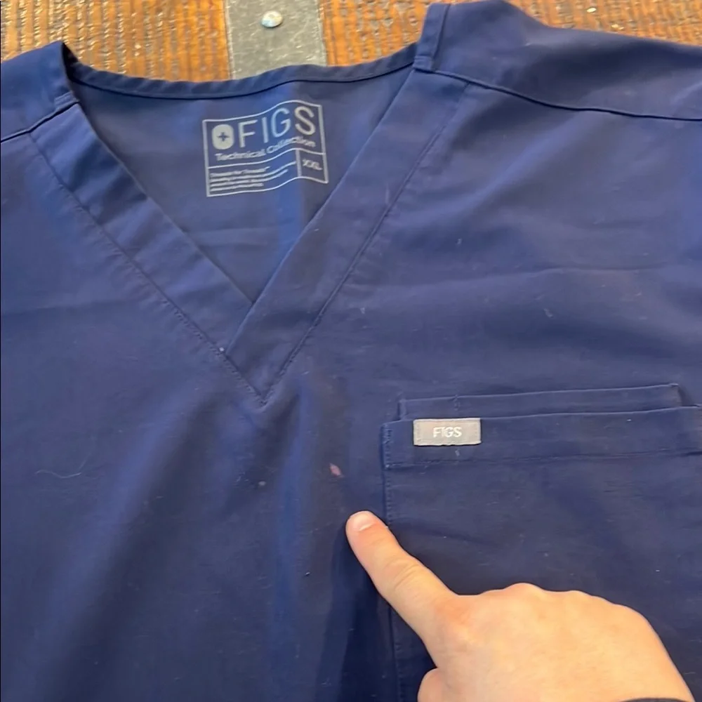 Navy Blue FIG Scrub Top - Lot of 4 - Picture 4 of 5